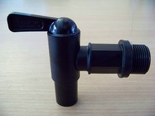 2 x FRESH/WASTE WATER TANK DRAIN TAP FOR MOTORHOME/CARAVAN/CAMPER VAN BLACK