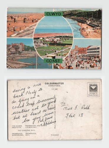Postcard clwyd coast - postcard,
