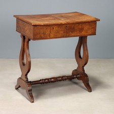 Antique sewing table walnut - table,