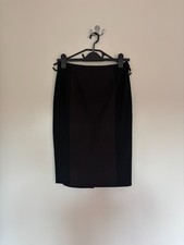 Women's M&S Knee Length Pencil Skirt Dark Burgundy Black Without Belt Size 8 