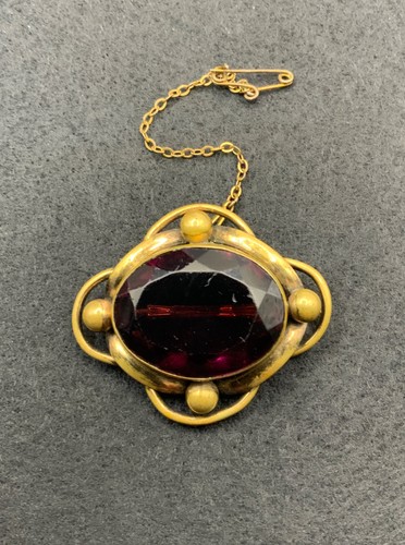 Antique pinchbeck amethsyt - pinchbeck,