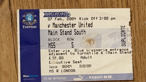 Ticket 2003 everton - 2003/04,
