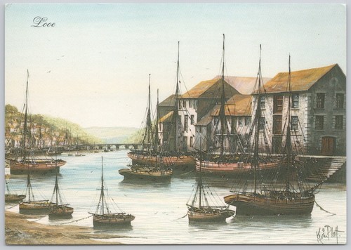 Looe england vintage art - england, uk