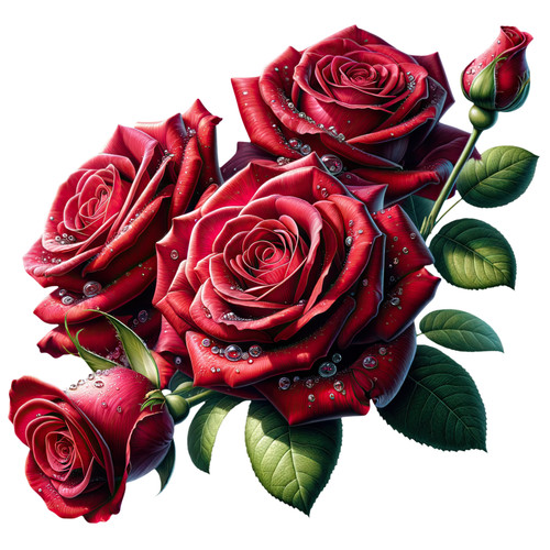 Red tea roses - roses, vinyl