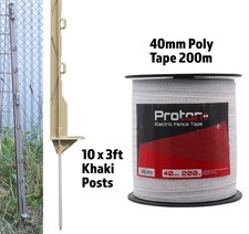 10 x Green 3FT POSTS & 40MM