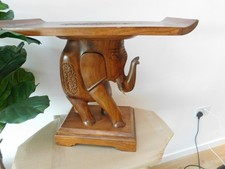 Beautiful Indian Hardwood Elephant Side Table