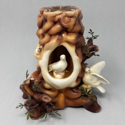 Vtg trunk stump candle mcm - candle,