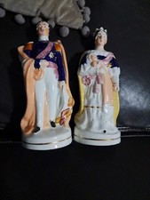 Prince Albert And Queen Victoria Flat Back Staffordshire Figures