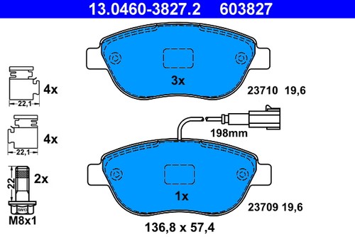 Front brake pad set - brake, disc