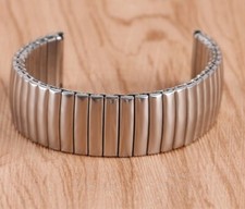 Silver Chrome Expanding Stainless Steel Watch Strap Expandable Var Sizes Band W8