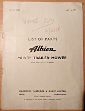 List Of Parts Albion "8 B T" Trailer Mower