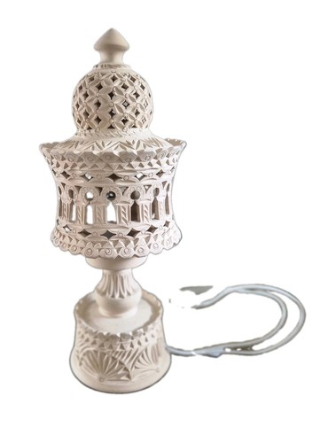 Moroccan clay table lamp vgc - clay, lamp.