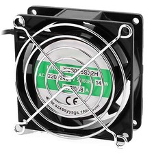 AC 220V 80x80x25mm PC Case Computer Cooling Fan Heat Sink Metal Finger Guard