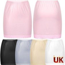 UK Womens Girls High Waist Half Slip Underskirt A Line Petticoat Underwear Party