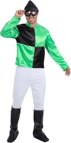 Mens jockey costume - jockey, green