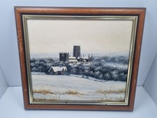 Oil painting of Durham cathedral by J C Madgin 1987 Durham Cathedral