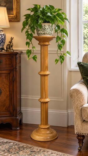 Vintage wooden torchère - wooden,
