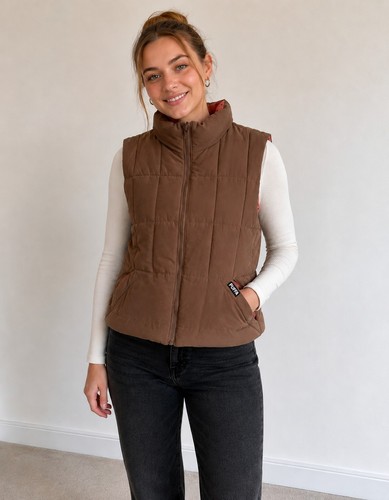 Puffa gilet brown pink - puffa,
