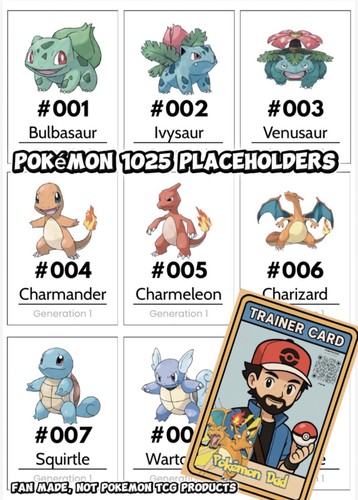 Pokemon binder placeholders - binder,