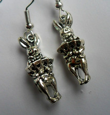 Unusual  Alice in Wonderland Rabbit  and Playing Cards Earrings