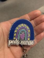 Peds Nurse Medical Retractable Clip Badge Reel With Clear ID Card Holder