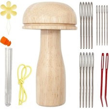 Wooden Darning Mushroom Needle