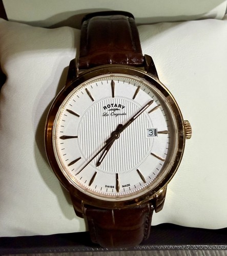 Gents rotary rose gold plated - gents,
