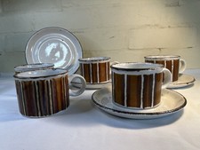 Midwinter Stonehenge Pottery Earth Pattern Cups and Saucers