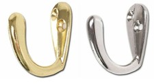 SINGLE/DOUBLE HOOKS Choose Finish Galvanized/Chrome/Brass Hanging Clothes/Towel