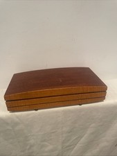 vintage Wooden trinket box with lid Circa 1970s Size 9x4.5x2 “