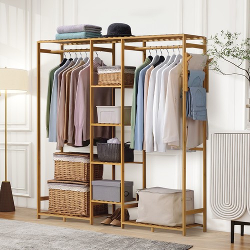 Wooden clothes rail coat hat - wooden,