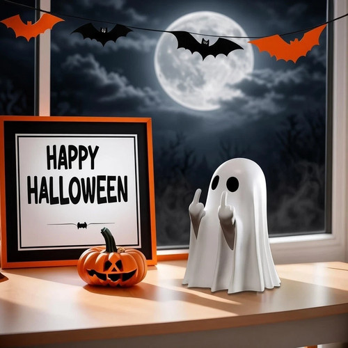 Luminous middle finger ghost - middle,