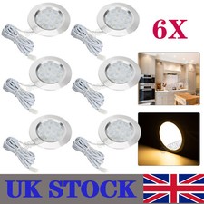 6x 12V Round Recessed LED Ceiling Spot Light For VW T4 T5 Campervan Warm White