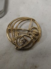 Superb 9ct Gold Vintage Carrick Jewellery Charles Rennie Mackintosh Brooch 8.6g