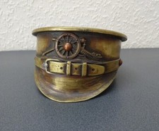 WW1 Trench Art Officers Peaked Cap With Royal Artillery Regiment Badge
