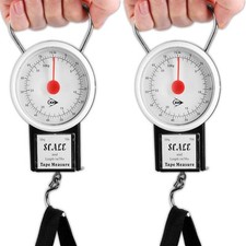 2 x Dunlop 32Kg Luggage Weight Scales Measuring Tape Travel Holiday Bag Baggage
