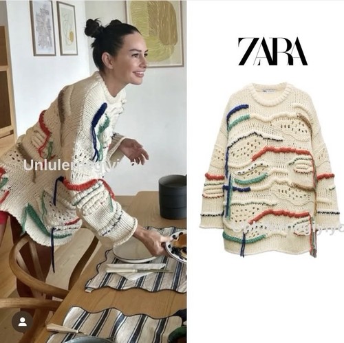 Zara textured knit sweater - textured,