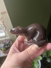 Vintage Langham Glass Paperweight Brown Otter Paul Miller