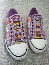 Ed Hardy Women/girls Laceless Shoe/trainer  Skull & Rose Design, Lilac Size 2.5