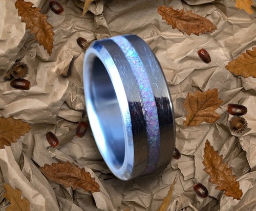 Titanium opal ring - &,