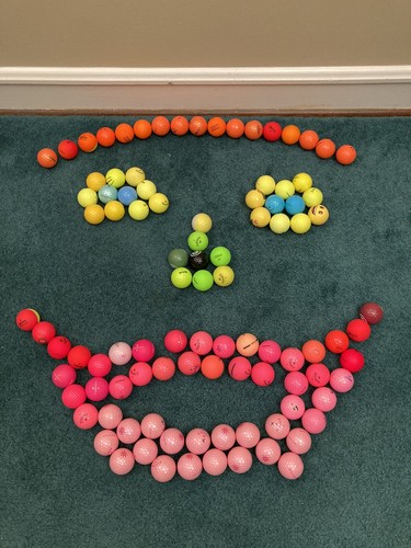 Lot 100 colored golf balls - lot,