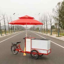 500w Electric Tricycle Ice Cream Freezer Cart Bike Bicycle With Water System