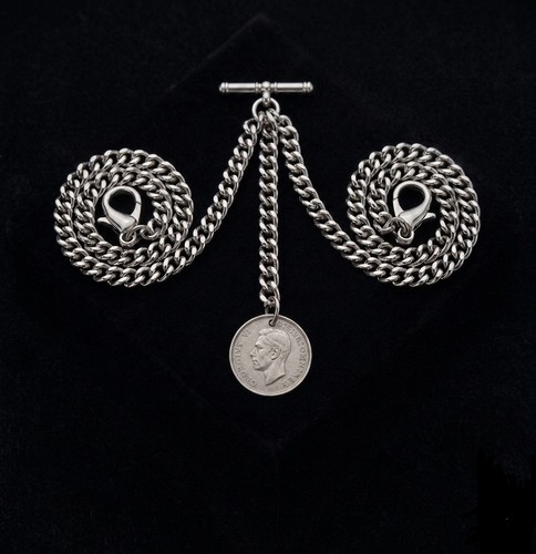 Antique double albert silver - antique,
