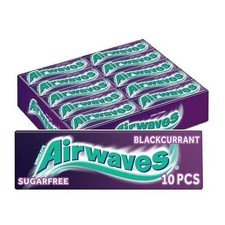 Airwaves Blackcurrant Sugar Free Chewing Gum Box Of 30 x 14g Best Before 10/2025
