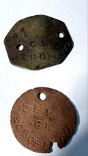 WW2 British Army - Royal Artillery Dog Tags - 2nd Lieutenant. 