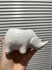 Rhinoceros Sculpture Succulent Planter Candle Holder Ceramic Decor