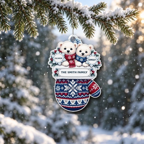 Personalised polar bear couple - polar,