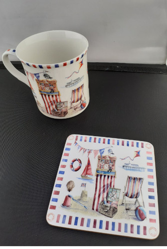 Seaside mug coaster with - seaside,