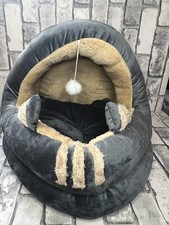 Cat Bed Grey Burrowing Cave