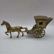Brass Horse and Hackney Carriage 6in long 